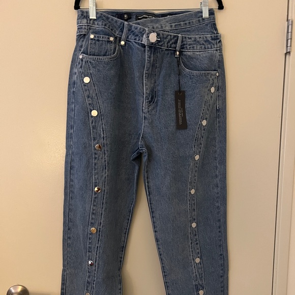 BRAND NEW MANIÉRE DE VOIR DOUBLE WAIST SNAP FRONT JEANS - Picture 2 of 5